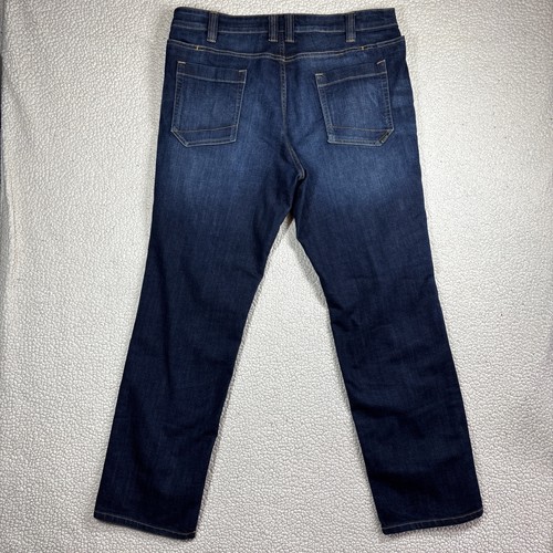 Pantalones de mezclilla 5.11 Tactical Defender Flex 36x32 resistentes lavados oscuros para todos los días - Imagen 11 de 14