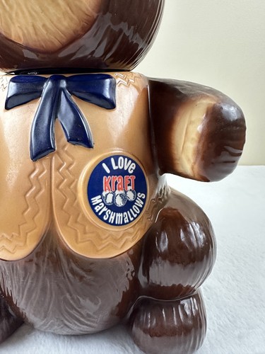 Teddy Bear Cookie Jar - Vintage Kraft "I Love Kraft Marshmallows" 1982 - Picture 3 of 14