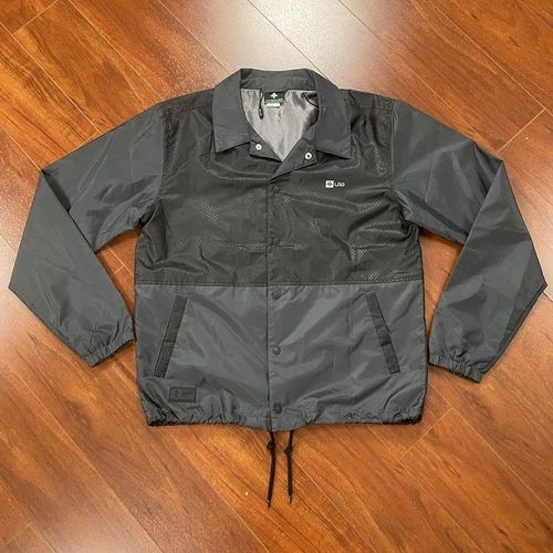 COACH Giacca a vento leggera Lrg ALTA DEFINIZIONE nero grigio antracite allenatore uomo grande