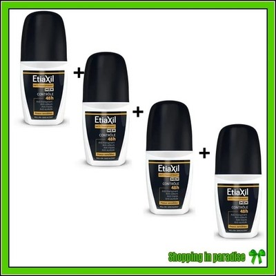 4 x Etiaxil Deodorant Men Anti-Perspirant SENSITIVE Skin 48H Roll-On Exp 02/2028