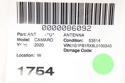 2019 - 2022 CHEVROLET CAMARO ROOF SHARK FIN ANTENNA MODULE OEM GRAY_G9K - Picture 12 of 12