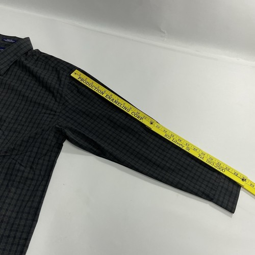 Camisa Flecha Hombre L 16 16 1/2 Gris Cuadros Oficina Sin Arrugas Abotonada Nueva - Imagen 3 de 7