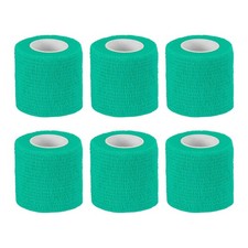 1" x 177" 6 Pcs Self Adhesive Bandage Wrap Elastic Self Tape Green