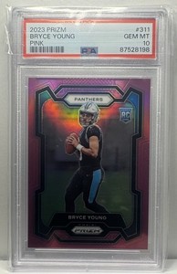 2023 Panini Prizm Bryce Young RC Pink Prizm #311 PSA 10 Panthers SP 🔥🚀 Low Pop