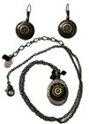 Liz Palacios Sf Bronze Tone Locket Necklace & Earrings