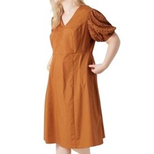 Ava & Viv Short Sleeve Eyelet Dress Orange New 4X