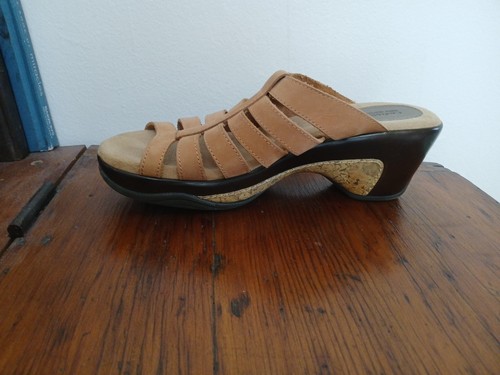Sandalias de cuña Croft & Barrow Suela (Sense) Ability de cuero bronceado para mujer 9,5 - Imagen 12 de 13