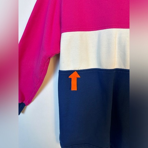 St. John Sport Sweatshirt Sweatpants Fleece M Striped Navy Pink  Logo KC - Picture 11 of 16