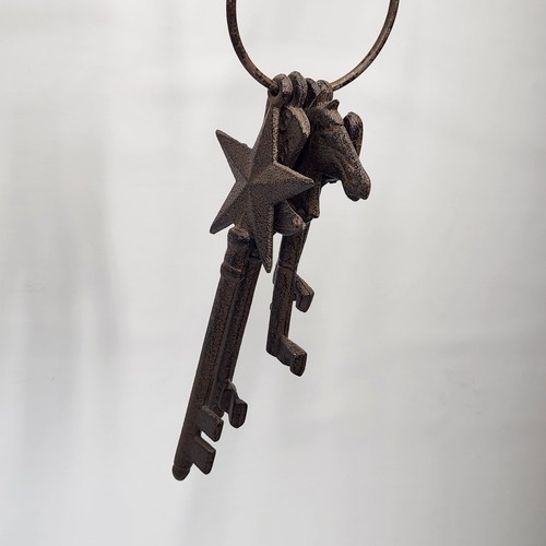VTG Cast Iron Skeleton Keys Jail House Western Cowboy Decor Cabincore Farmhouse - Picture 7 of 11