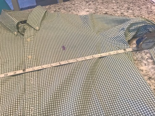 Ralph Lauren Button Down Shirt Mens X-Large Green Gingham Plaid Purple Pony - Picture 5 of 7