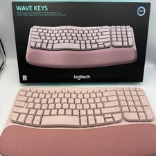 Logitech Wave Keys Wireless Ergonomic Keyboard with Cushioned Palm Rest,