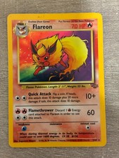 1995 Pokemon Original RARE FLAREON [STAGE 1] (1995, 96, 98) HOLO 70 HP #3/64