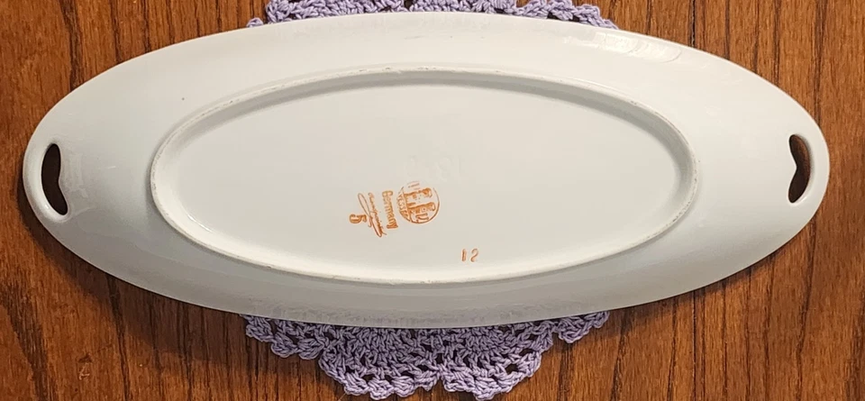 Antique P.V. Vessra Germany Handpainted Pink And Yellow Flower Gold Trim China - Image 4 of 4