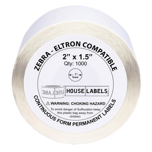 ZEBRA ELTRON 2x1.5 (2" x 1-1/2") Direct Thermal Labels - (6) Rolls/1000 Labels - Picture 2 of 7