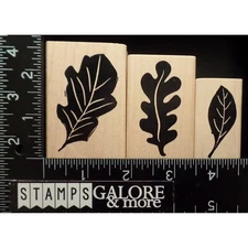 A Stamp in The Hand Rubber Stamps SET 3 SOLID OAK MAPLE ASH LEAF LEAVES #W10