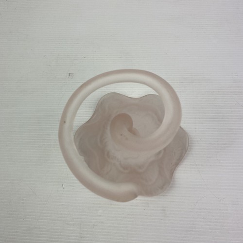 Vintage Frosted Pink Glass Rose Candy / Dessert Dish Spiral Base Hand Blown 12cm - Picture 8 of 15