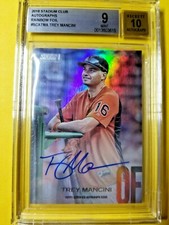 Trey Mancini 2018 Stadium Club Rainbow Foil 01 / 10 Autograph 10 BGS 9