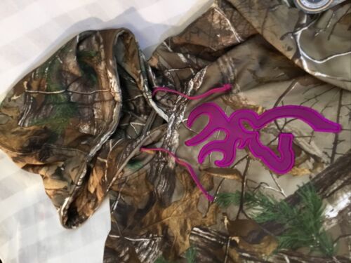 Real Tree Sweatshirt Women Medium Brown Hoodie Pink Camo Fatigues Pullover,G1 - Picture 2 of 8