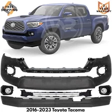 Front Bumper Cover Paintable & Fog Light Assembly For 2016-2023 Toyota Tacoma