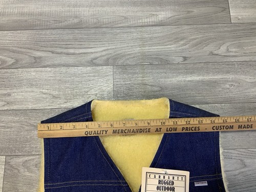 NWT Carhartt VTG Sherpa Lined Denim Jean Vest Men’s Sz Medium Snap Front USA 80s - Picture 16 of 20