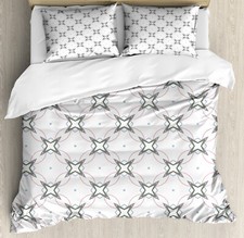 Image of Geometric Duvet Cover Set Concentric Star Shapes