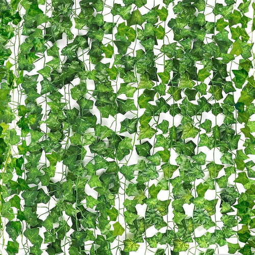 Paquete de 24 plantas colgantes de hojas de hiedra artificiales de 158 pies - Picture 11 of 12