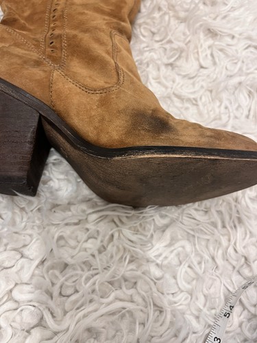 Miss Sixty Monique Brown Suede Leather High Heeled Calf Boots Size 37 US 6.5 - Picture 11 of 12