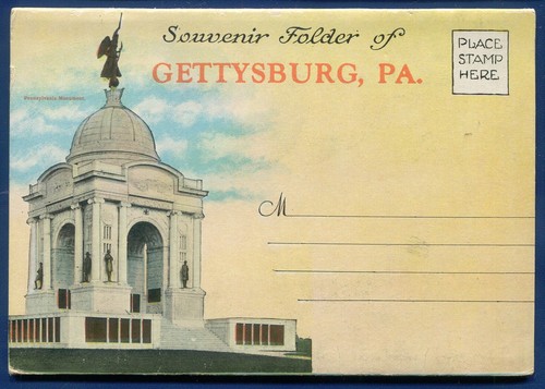 Gettysburg Pennsylvania Civil War Battlefield Postcard Folder PF552 - Picture 1 of 2