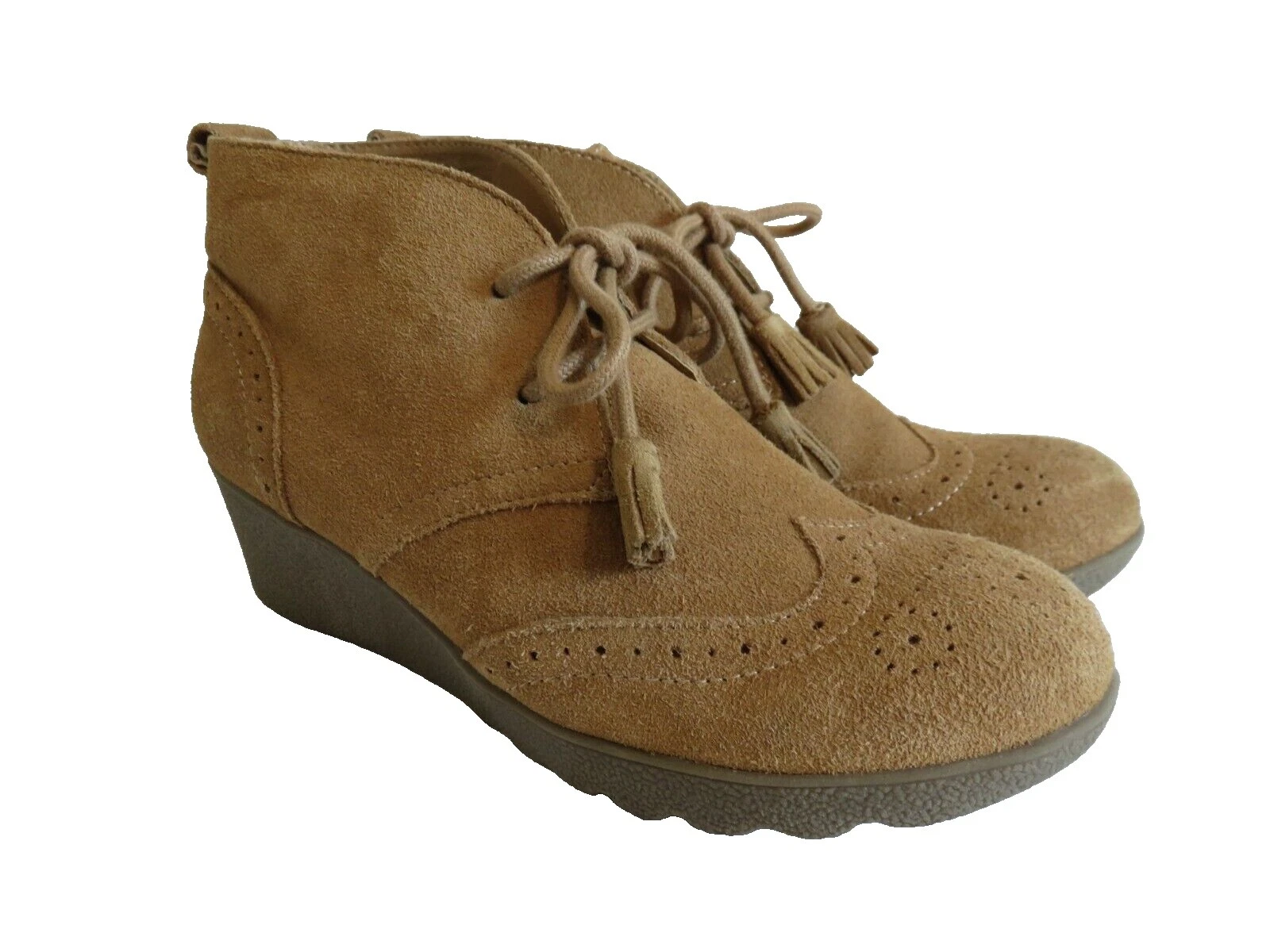 Lands' End Wedge Leather Upper Boots for Women