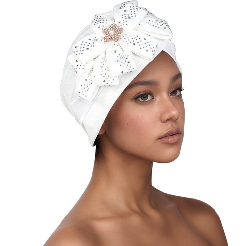 Aso Oke African Headtie Auto Gele Headwear Women Hijab Caps Turban Head Wrap Hat - Picture 49 of 93
