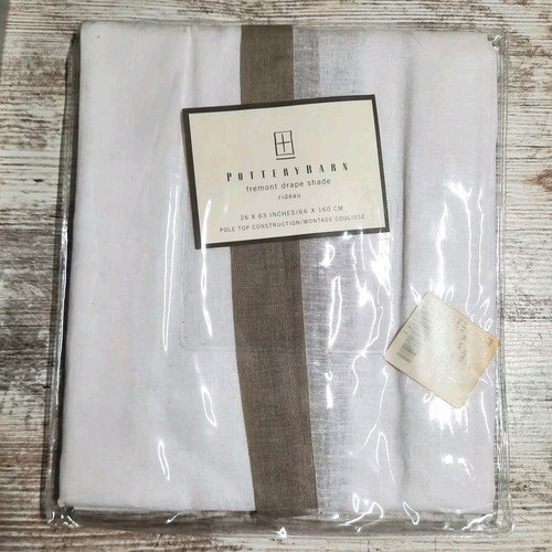 Pottery Barn Fremont Schirm 26"x63" Leinen/Baumwollmischung weiß beige - Bild 1 von 3