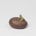 Water Squirting Tea Pet Frog On Stone Zisha Purple Clay Funny Tea Play Warm Gift