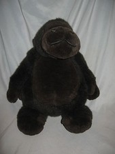 FAO Schwarz Dark Brown Gorilla Plush Stuffed Animal 12"
