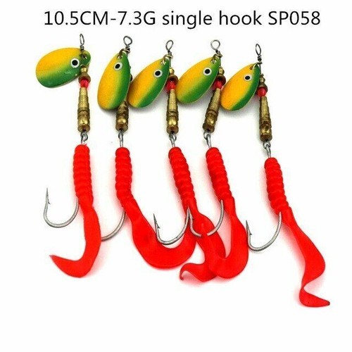 10PCS Lot Fishing Lures Metal Spinner Baits Bass Tackle Crankbait Spoon Trout - Imagen 27 de 43
