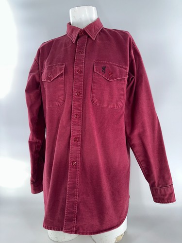 Browning Button-Up Shirt Men XL Maroon 100% Cotton Long Sleeve YGI K4-100 - Picture 3 of 14