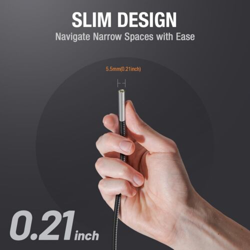 Flexible 3.3FT Endoscope Cable with Light - 5.5mm Waterproof Inspection Camera - Picture 4 of 7