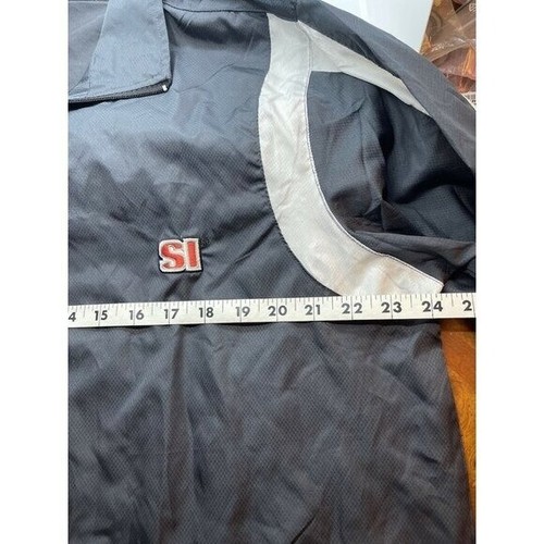 Vintage Sports Illustrated Herren grau weiß Reißverschluss Windbreaker leichte Jacke Gr. XL - Bild 7 von 9