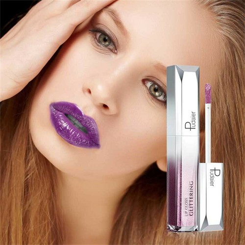 Pudaier metallischer Lippenglanz schimmernder flüssiger Lippenstift - Bild 2 von 21
