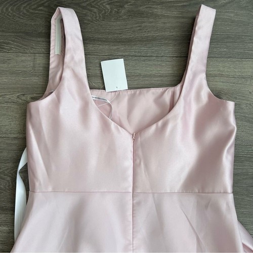DESSY COLLECTION Ace Square Neck Satin Maxi Dress Size 14 Ballet Pink Formal - Picture 9 of 11
