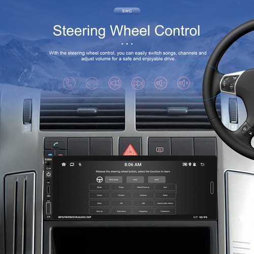 DAB+ 6.9" Android 13 2+64GB Apple Carplay Autoradio 1 DIN GPS NAV Bluetooth RDS - Bild 13 von 24