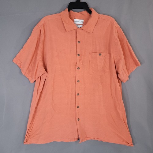 Saddlebred Herren Hemd mit Knopfleiste Classic Fit Kurzarm Orange Größe 2XL