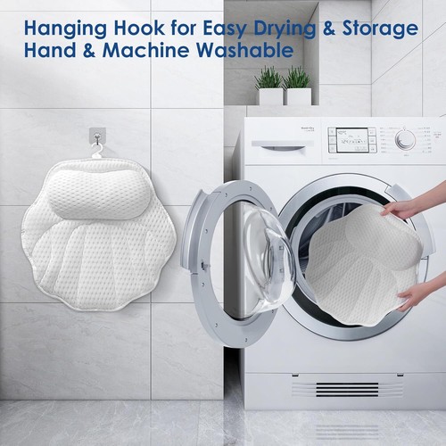 3D Mesh Bath Pillow Spa Pillow for Hot Tub Bathtub Neck Relax with Suction Cup - Picture 6 of 7
