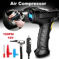 Portable LCD Digital Car Tire Inflator 150PSI Hand Held Air Compressor Pump 12V