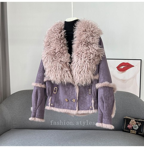 Parka cappotto donna pelliccia di pecora collo pelliccia di coniglio giacca calda vera pelliccia corto moda - Foto 11 di 27