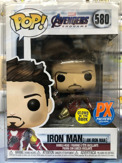 Funko POP! Avengers Endgame: I Am IRON MAN Glow-in-The-Dark Figure w/ Protector | eBay