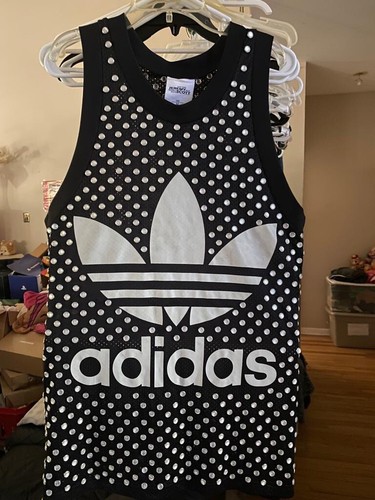 SIZ 32 JEREMY SCOTT ADIDAS silver dome studded logo basketball tee shirt jersey - Picture 12 of 12