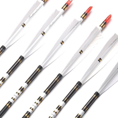 12x 31"/33''Turkey Feather Carbon Shaft Arrow SP500 Compound Recurve Bow Hunting - Picture 5 of 27