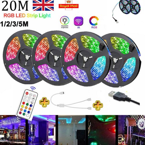 1-20m LED Strip Lights RGB 5050 Colour Changing Tape Cabinet Kitchen TV Lighting - Picture 6 of 18