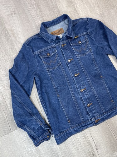 VTG Wrangler Boys 2XL Prewashed Heavyweight Broken Twill Denim Jacket Western DS - Picture 2 of 7
