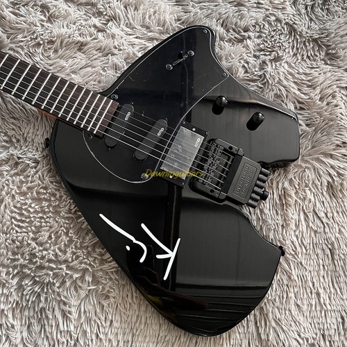 Guitarra Eléctrica Sin Cabeza Steve Klein Cuerpo Sólido Cuello Caoba SSH Negro Herrajes - Imagen 4 de 8